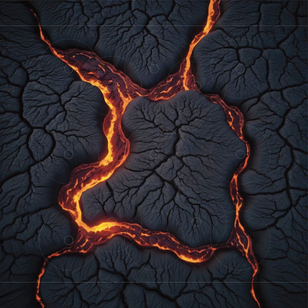 Double Sided Lava Planet Gaming Mat by Griffin Gaming - Vinyl (Local Pick Up Only)