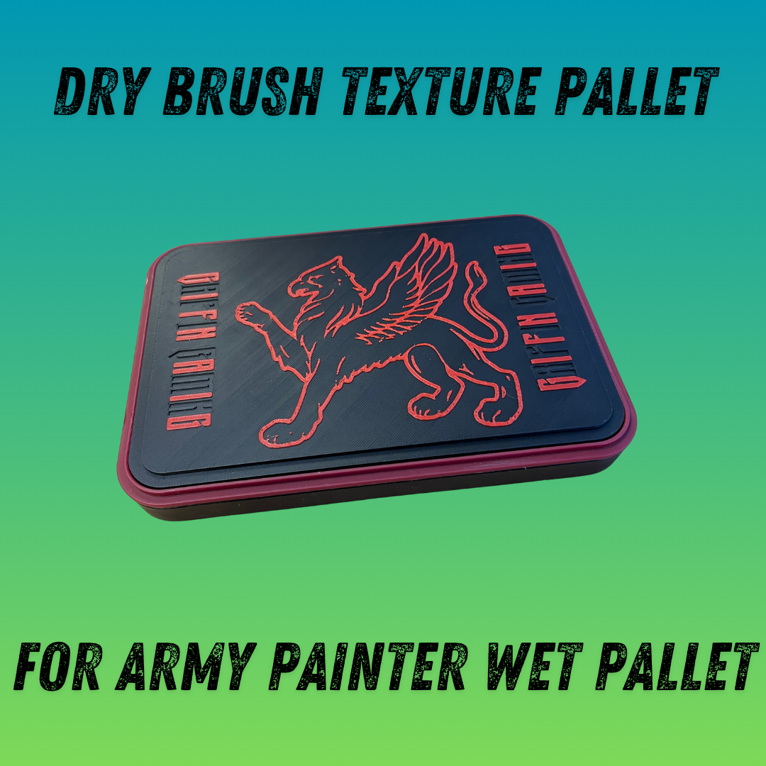 Griffin Gaming Dry Brush Texture Pallet for Army Painter Wet Pallet