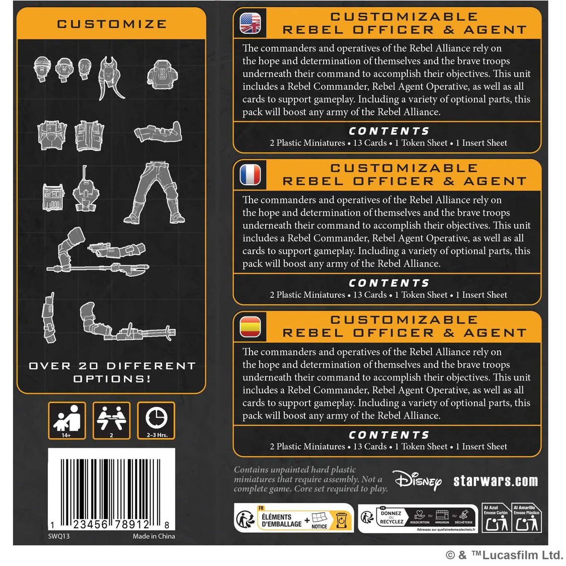 Star Wars: Legion - Customisable Rebel Officer & Agent