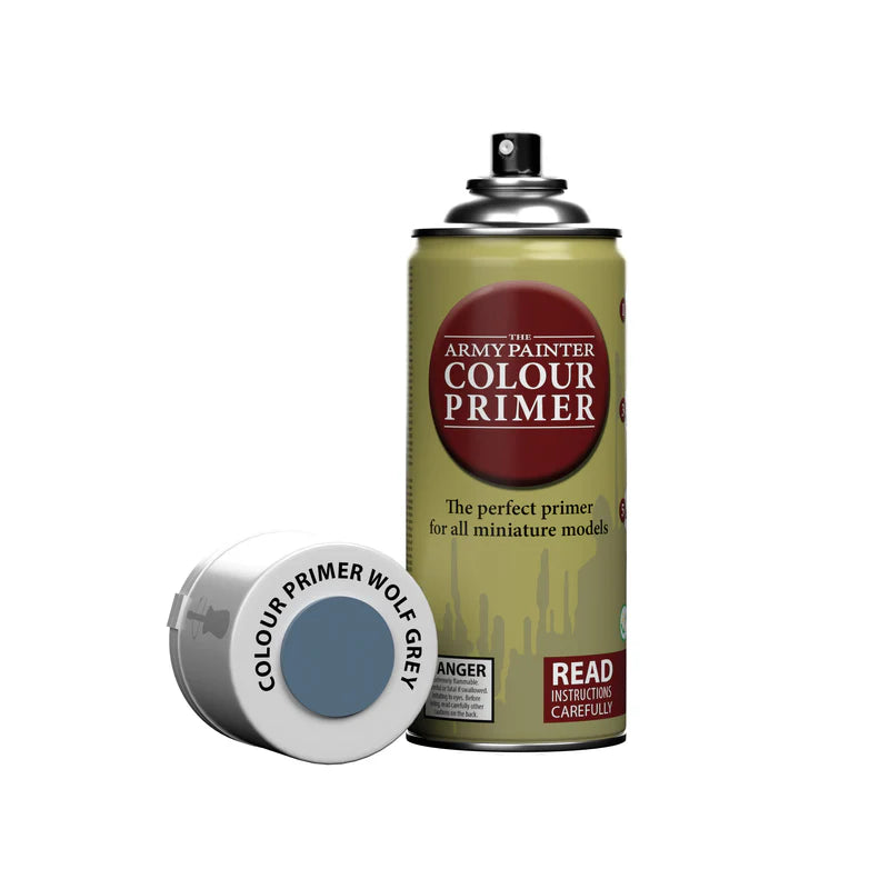 Army painter: Wolf Grey colour primer.